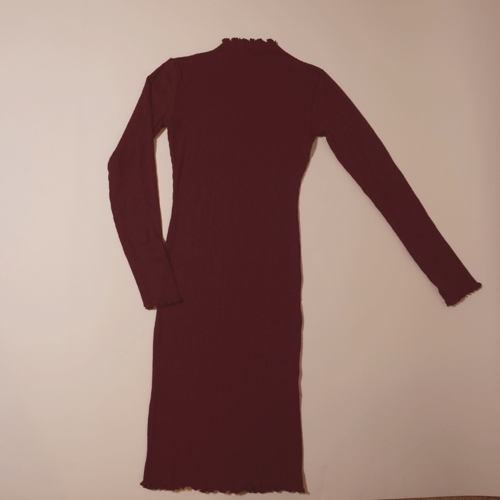 Forever 21 Maroon Bodycon Ribbed Dress - New
